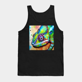 Rainbow Chameleon Painting Tank Top